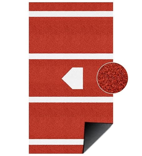 ZivPlay Batting Mat Baseball Hitting Mat Baseball Batting Cage Mat 12' x 6' Regulation Size Turf Batters Box Mat with Home Plate and Anti Fade Turf for Baseball Softball Training Indoor and Outdoor - Image 1