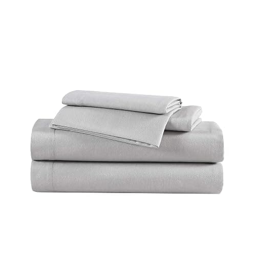 Eddie Bauer - Queen Sheets, Cotton Flannel Bedding Set,4 pcs, Brushed for Extra Softness, Cozy Home Decor (Grey, Queen) - Image 1