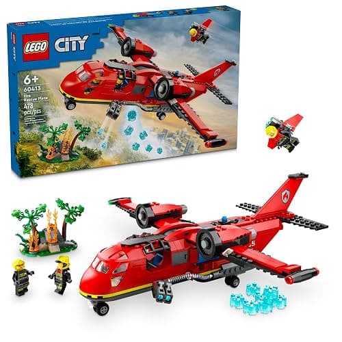 LEGO City Fire Rescue Plane Toy - Building Blocks Playset for Boys & Girls, Ages 6+ - Pretend Play for Role Play for Kids - Gift for Birthdays - 60413 - Image 1