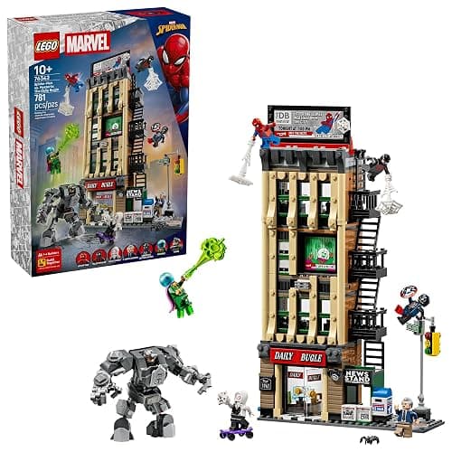 LEGO Marvel Spider-Man vs. Mysterio: The Daily Bugle Building Toy - Pretend Play Set with 7 Minifigures & Rhino Mech - Super Hero Toy for Boys & Girls, Ages 10+ - Gift Idea for Birthdays - 76342 - Image 1