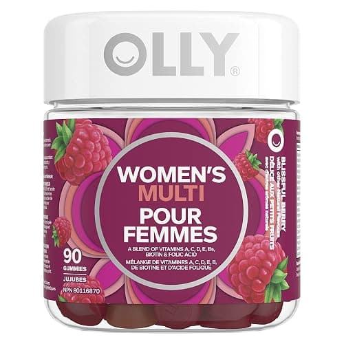 OLLY Women's Multi Gummy Supplement with no artificial flavours and colours Blissful Berry multivitamin to help support women's health 45 day supply 90 gummies - Image 1