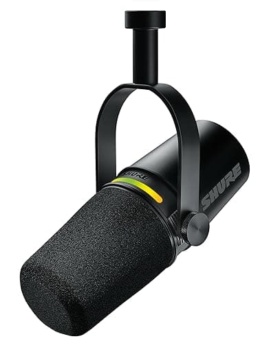 Shure MV7+ Podcast Dynamic Microphone – OBS Certified, Enhanced Audio, LED Panel, USB-C & XLR Outputs, Auto Level Mode, Digital Pop Filter, Reverb Effects – For Podcasting, Streaming, Recording, Black - Image 1