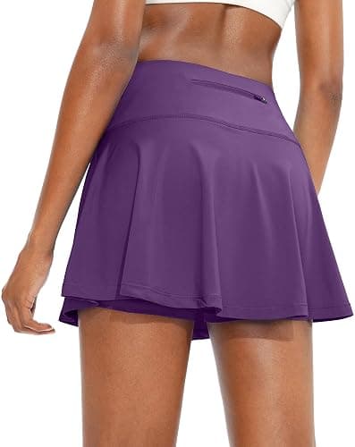 SANTINY Pleated Tennis Skirt for Women with 4 Pockets Women's High Waisted Athletic Golf Skorts Skirts for Running Casual - Image 1