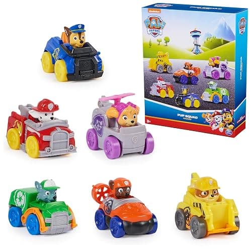 PAW Patrol Pup Squad Racers 6-Piece Vehicle Gift Set | 6 Collectible Toy Cars, Chase, Marshall, Skye, Rubble, Rocky & Zuma Racers, Kids Toys for Boys & Girls Ages 3+ - Image 1