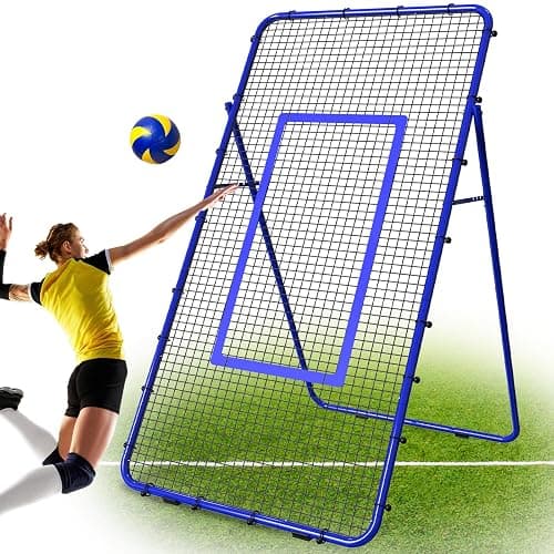 Adjustable Volleyball Rebounder Net 7x4 FT, Steel Frame & High-Tension PE Netting, Durable & Portable Volleyball Training Equipment Practice for Improving Volleying, Bumping, Spiking Skills - Image 1