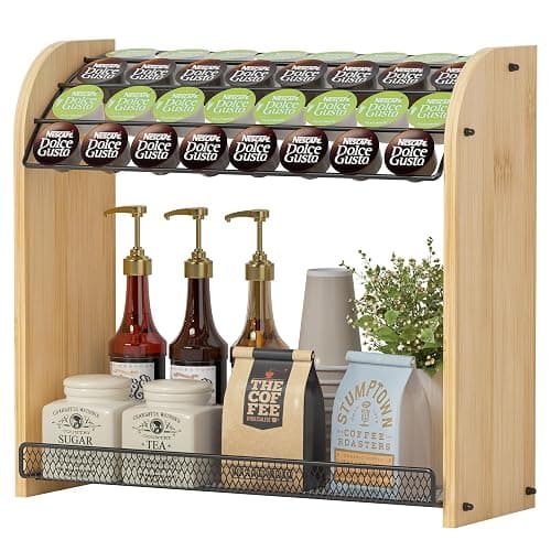K Cup Holder Coffee Pod Organizer for Coffee Bar Accessories, K Cup Holders for Counter, Large Capacity K Cups Holder, Easy Assembly Coffee Station Organizer for Countertop (28 Coffee Pods At Least) - Image 1