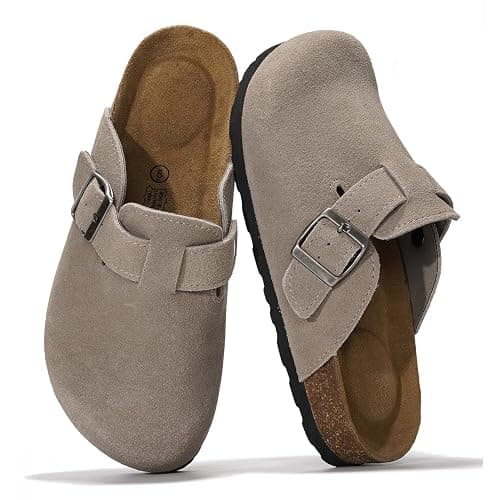 Project Cloud Women’s Genuine Suede Footbed Clogs for Women - Memory Foam Arch Support Clog Slippers for Women - Trendy Slip-ons Women's Mules & Clogs Sandals (Benton) - Image 1