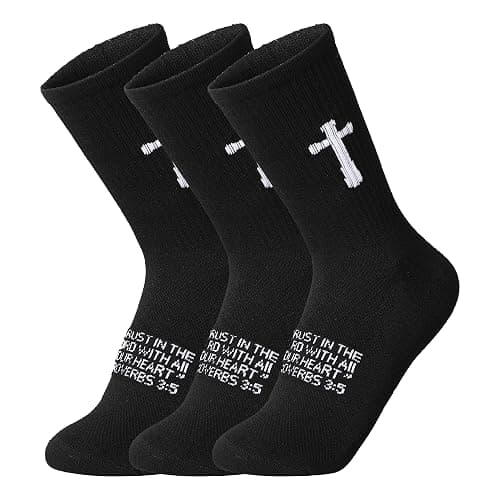 Ao Yee ZGL 3 Pairs Christian socks Prayer socks Birthday Gifts for Dad,Men Husband Grandp Fathers Day Christmas - Image 1