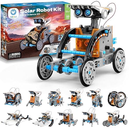 Sillbird 12-in-1 Solar Robot Building Kit Christmas STEM Gift for Boys Aged 8-13, DIY Science Educational Robotic Toys for Kids Teens Birthday, Powered by The Sun with 190 Pieces - Image 1