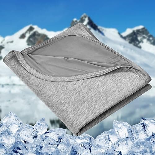 HOMFINE Cooling Blankets for Hot Sleepers - Summer Blanket Thin Lightweight Breathable Soft Double Side Enhanced Cooling for Bed Couch Sofa, Keep Cool for Night Sweats (Grey, 60 x 80 inches) - Image 1