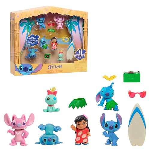 Just Play Disney Stitch Collectible Figure Set with Accessories, 11-Pieces, 2-inch Figurines, Collectible Toys, Home Decoration, Kids Toys for Ages 3 Up - Image 1