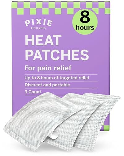 Pixie Period Cramps Menstrual Pain Relief Heat Patches - Lower Abdominal & Back Ache Therapy - Natural Alternative to Lidocaine ICY Hot - Up to 8 Hours - 3 Count Discreet Disposable Heat Pads - Image 1