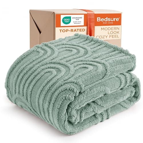 Bedsure GentleSoft Sage Green Throw Blankets for Couch - Super Soft Cozy Spring Blankets for Women, Cute Fluffy Fleece Throw for Girls, Ideal for Room Home Spring Decor, 50x60 Inches - Image 1