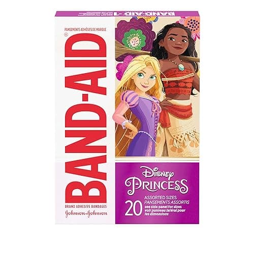 Band-Aid Brand Adhesive Bandages for Minor Cuts & Scrapes, Wound Care Featuring Disney Princess Characters, Fun Bandages for Kids and Toddlers, Assorted Sizes, 20 Count - Image 1