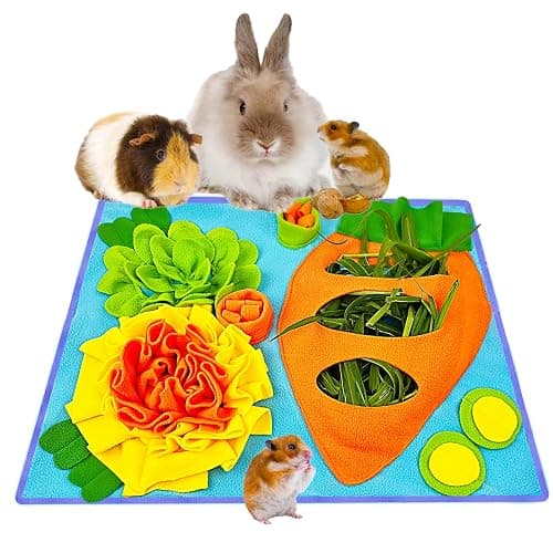 Rabbit Hay Feeder Bunny Foraging Mat Interactive Pet Foraging Toy for Bunny Guinea Pig Chinchillas Hamster Ferrets Small Animals - Image 1