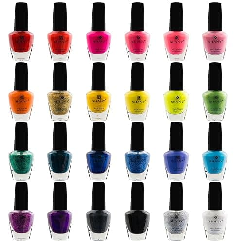 SHANY Cosmopolitan DIY Nail Polish set - Nail Lacquer Quick Dry, Full Size, Vibrant, Colorful, Trendy, Glitter, Glossy, Metallic, Matte Nail Art Nail Shades - 24 Colors Nail Polish Bulk - Image 1
