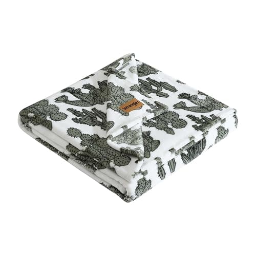 Wrangler - Blanket, Super Soft Plush Bedding, Yellowstone Inspired Throw Blanket for Couch or Bed (Cactus Garden Green, 50' x 70') - Image 1