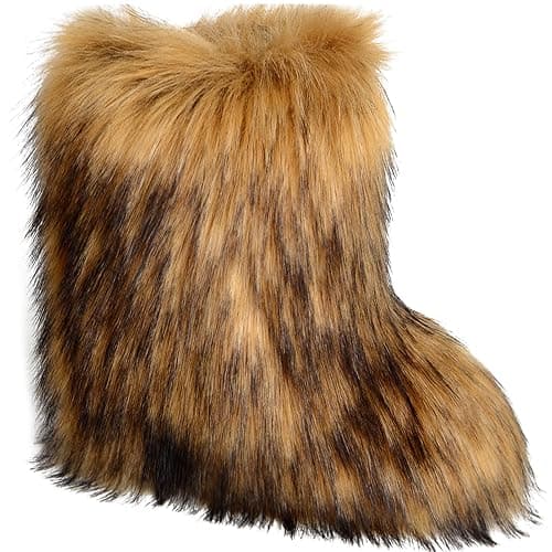 Valpeak Snow Boots for Women 2024 Furry Boots Winter Knee High Flat Heel Fluffy Faux Fur Boots - Image 1