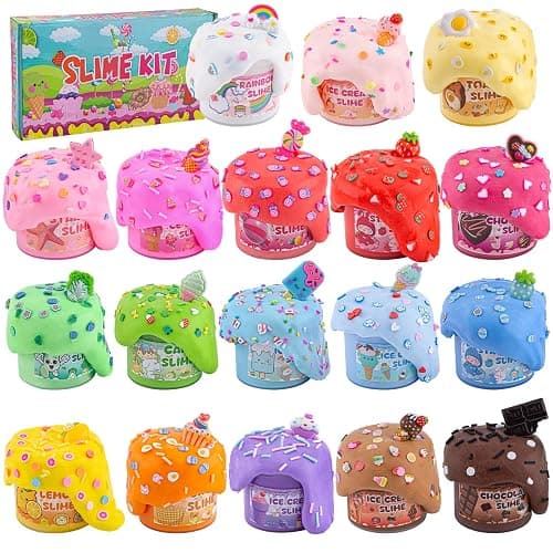 18 Pack Slimes, Slime Kids, Cloud Slime kit for Girls Ages 8-12, Toys for Girls and Boys, for Kids Slime Set Party kit Goodie Bag Stuffers, 4 5 6 7 8 9 10 Year Old Girl Birthday Gift Cute Stuff - Image 1