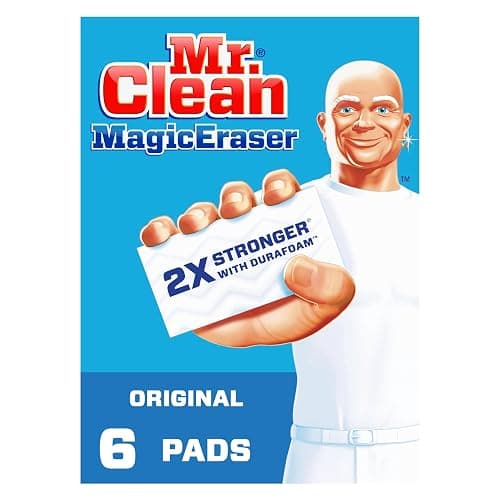 Mr. Clean Magic Eraser Original Cleaning Pads, Multi Purpose Cleaner, Bathroom Cleaning Supplies, All Purpose Cleaner, White, 6 Count - Image 1