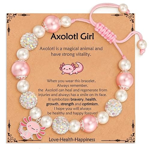 VULETO Axolotl/Horse Charm Bracelet Stuff Who Loved Horse/Axolotl Valentines Christmas Birthday Jewelry Gifts for Girls Kids Daughter - Axolotl-Girl-1 - Image 1