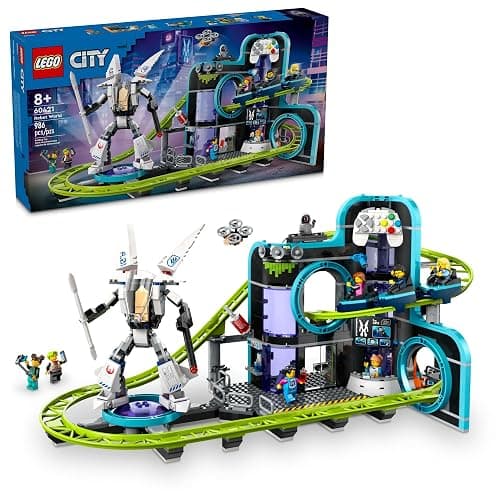 LEGO City Robot World Roller Coaster Building Set - Kids Engineering Toy with Posable Mech Suit for Boys & Girls, Ages 8+ - Gift Ideas for Birthdays - 60421 - Image 1