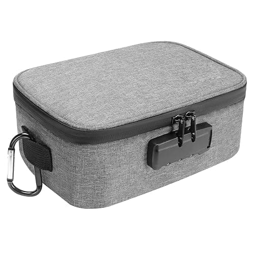 Large Standard Smell Proof Bag with Combination Lock, Water-Resistant file Organizers Conatiner Case for Travel and Home, Medicine Storage Box, Great Gift for Friends, Grey - Image 1
