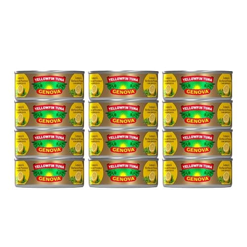 Genova Premium Yellowfin Tuna in Lemon and Herbes de Provence Infused Olive Oil, 5 Ounce Cans (Pack of 12), Solid Light - Image 1