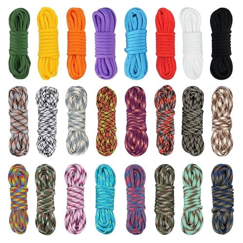 MONOBIN Paracord 550 Combo kit, 24 Colors 10ft Paracord Rope with Instruction, Multifunction Parachute Cord for Making Paracord Bracelets, Lanyard, Dog Collar, Idea for Gift… - Image 1
