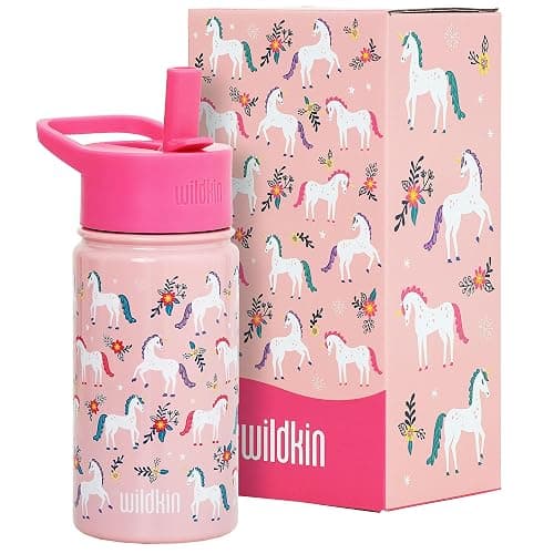 Wildkin Kids 14oz Stainless Steel Water Bottle – BPA-Free, Leakproof, Insulated, Easy-Clean - Magical Unicorns - Image 1