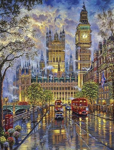 LANDFAIR Diamond Painting Kits - 15x20 inch Round Full Drill Big Ben London Diamond Art Kits for Adults - Image 1