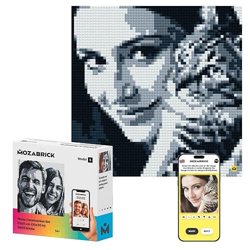 MOZABRICK Building Set Model S | Craft Kit for Adults |Custom Photo Mosaic that Turns Any Picture into a Pixel Art Made from Building Blocks | Personalized Wall Art and Original Gift - Image 1
