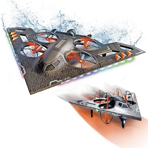 A ALPHA 3-in-1 RC Jet Plane, Remote Control Airplane – Air, Land & Water RC Airplane Fighter Jet Drone Toy for Kids & Adults - Image 1