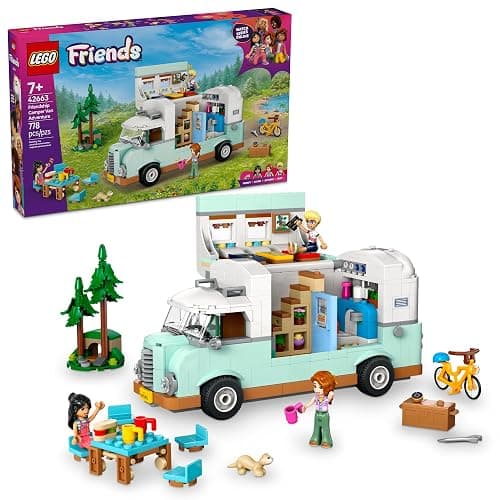 LEGO Friends Friendship Camper Van Adventure Toy Building Set - Pretend Play Set for Kids, Girls and Boys, Ages 7+ - Gift Idea for Birthday - with 3 Minidolls and Ferret Figure - 42663 - Image 1