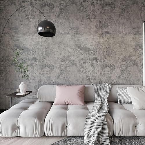 BAYYA Concrete Wallpaper Peel and Stick Grey/Brown/Beige Cement Contact Paper 15.8"x591" Industrial Style Self Adhesive Waterproof Removable Wall Covering Vinyl Film Furniture Stickers for Wall - Image 1