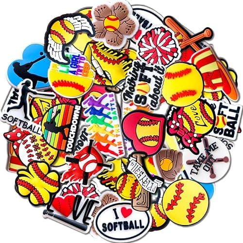 Zanerolan 20 25Pcs Sports Ball Shoe Decoration Charms for Clog, Baseball Softball Basketball Hockey Cheer Gymnastics Fitness Charms - Image 1