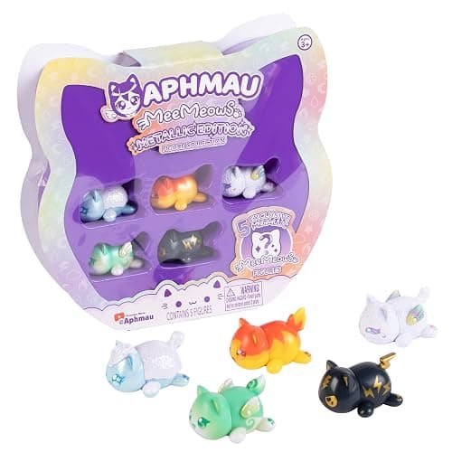 Aphmau Mystery MeeMeow Figures Multi-Pack – Elemental Glow Party, YouTube Minecraft Gaming Channel, 5 Exclusive Glow-in-The-Dark Elemental Figures, Official Merch - Image 1