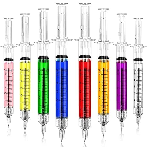 24Pcs Syringe Pen, Multi-Color Retractable Fun Nurses Week Gifts Bulk, Black Ink Novelty Pens Set, Nurse Accessories for Work and Nursing School Supplies, Imaginary Doctor Play Cool Gifts for Nurses - Image 1