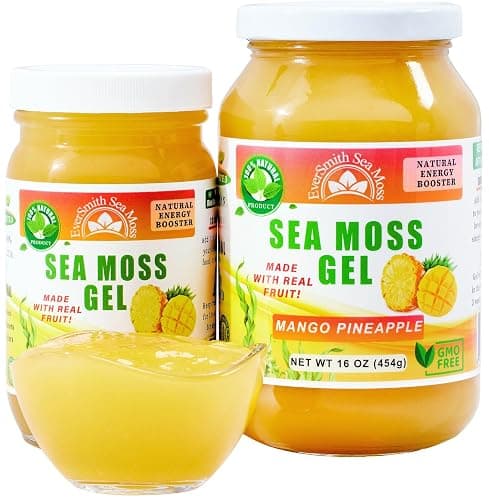 EverSmith Organics - Wildcrafted Irish Sea Moss Gel | Made in USA | Rich in Vitamins & Minerals | Sea Moss Gel Raw | Nutritional Supplement | Mango Pineapple (1 Jar) - Image 1