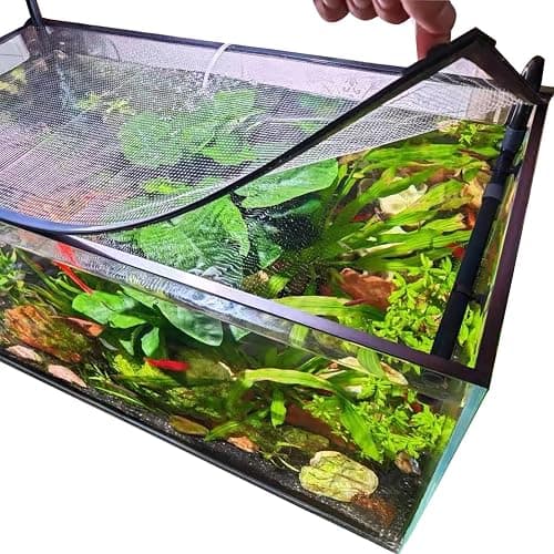 Magnetic Aquarium lid Fish Tank Hood top Cover Anti-Jumping net Cover mesh to Protect Fishs Jumping Out of Fishes Tank Hoods - Image 1