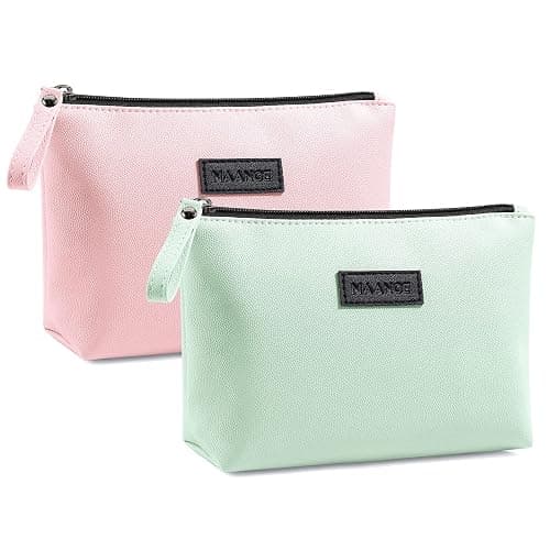 Cosmetic Bags for Women Small Makeup Bag for Purse Pu Leather Makeup Pouch Travel Makeup Bag with Zipper Make Up Bag for Travelling - Image 1
