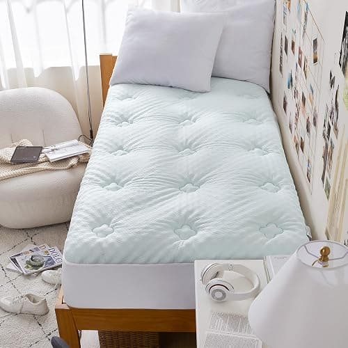 Hansleep Twin XL Mattress Pad Topper College Dorm Memory Foam, Twin XL Foam Mattress Topper Viscose Derived from Bamboo, Twin XL Size Bed Mattress Pad Cover for Back Pain Relief, 39" x 80", White - Image 1