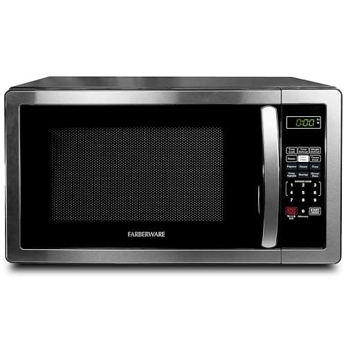 Farberware Countertop Microwave 1000 Watts, 1.1 cu ft - Microwave Oven With LED Lighting and Child Lock - Perfect for Apartments and Dorms - Easy Clean Stainless Steel - 1.1 cu. ft. - Stainless Steel - Image 1