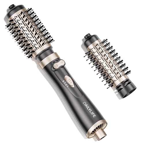 DAILYLIFE Rotating Hair Dryer Brush, Hot Air Brush, Spinning Blow Dryer Brush with 2 Brushes (1.5" & 2"), Ionic Generator - Image 1