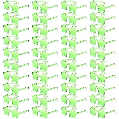 Cindeer 40 Pairs Rimless Star Shape Sunglasses Colorful Transparent Sunglasses Pentagram Glasses for Party - Image 1