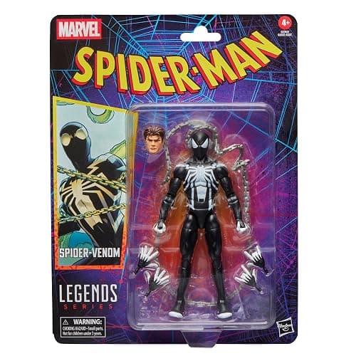 SPIDER-MAN Marvel Legends Series Spider-Venom, Retro Cardback Comics Collectible 6-Inch Scale Action Figure - Image 1