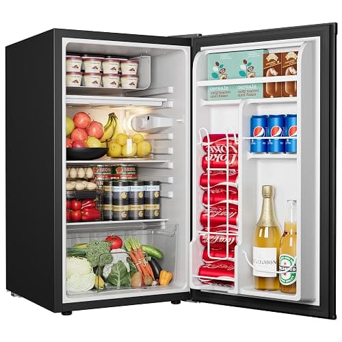 EUHOMY 3.1 Cu.Ft Mini Fridge with Freezer, Single Door Compact Refrigerator, Adjustable Thermostat, Mini Refrigerator Low Power, Mini fridge for Bedroom, Dorm, Office, New Black - Image 1