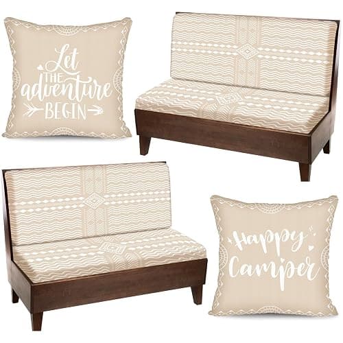 HunnmingRe 6 Pcs Rv Dinette Cushion Covers Stretch Washable Rv Dinette Cushion Covers Camper Accessories for Camper Car Bench, 2 Pillowcase, 2 Backrest and 2 Bench Replacement(Boho) - Image 1