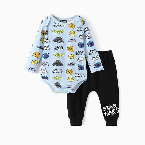Disney Winnie the Pooh Yoda Minnie Mouse Creeper Bodysuits Baby Girl/Boy Organic Cotton Long Sleeve Fall Outfits 0-18 Months - Image 1