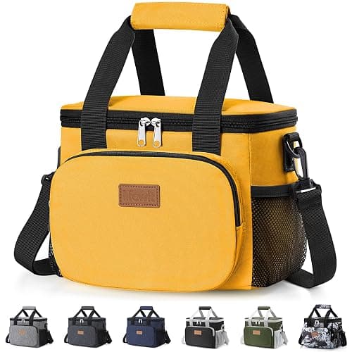 Lifewit Medium Lunch Bag, Insulated Lunch Box, Soft Cooler Cooling Tote for Adult Men Women, Orange 12-Can (9L) - Image 1